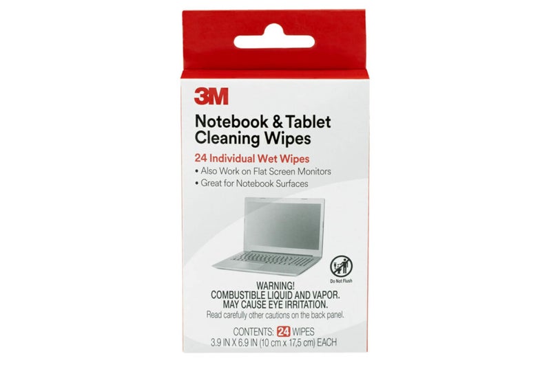 3M Notebook Screen Cleaning Wipes, 3.9 x 6.9 Inches (CL630), White, 24 individual wet wipes (Packaging may vary) - Image 1