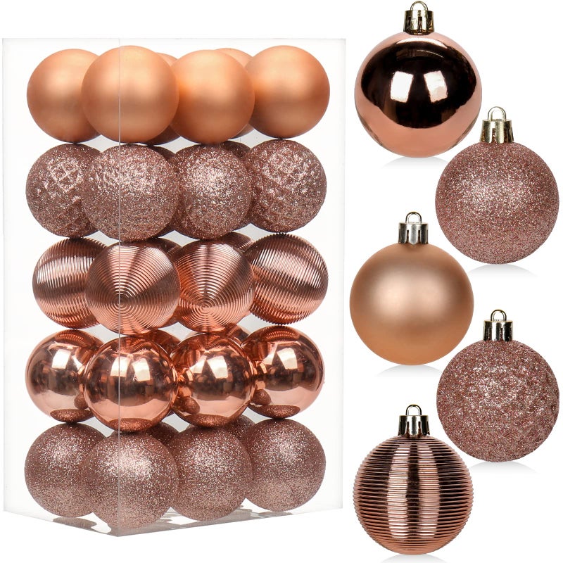 Briful 30PCS 2"" Christmas Ball Ornaments Shatterproof Rose Gold Christmas Tree Decorations Xmas Tree Balls Halloween Ornaments D?cor - Image 1
