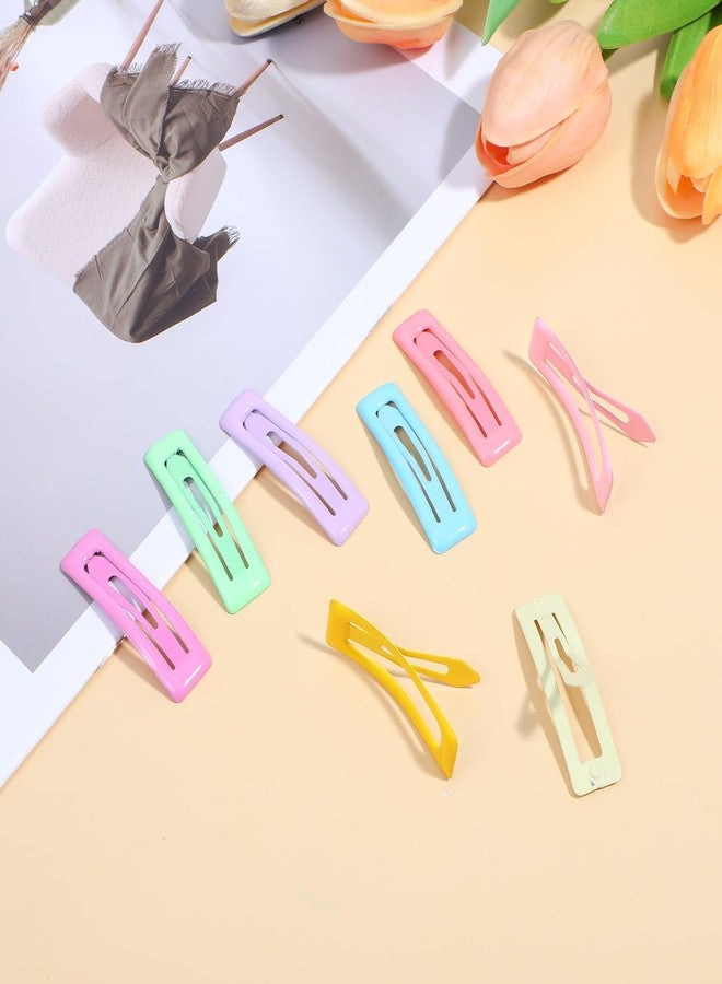 Xyembu 24 Pcs Snap Hair Clips, Hair Barrettes, Small Rectangle Barrettes for Women, Metal Snap Hair-Clips, Non Slips Hairpin, Hairs Accessories for Thick and Thin Fine Hairs (8 Colors, 2 x 0.55in) - Image 4