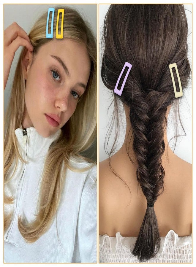 Xyembu 24 Pcs Snap Hair Clips, Hair Barrettes, Small Rectangle Barrettes for Women, Metal Snap Hair-Clips, Non Slips Hairpin, Hairs Accessories for Thick and Thin Fine Hairs (8 Colors, 2 x 0.55in) - Image 3