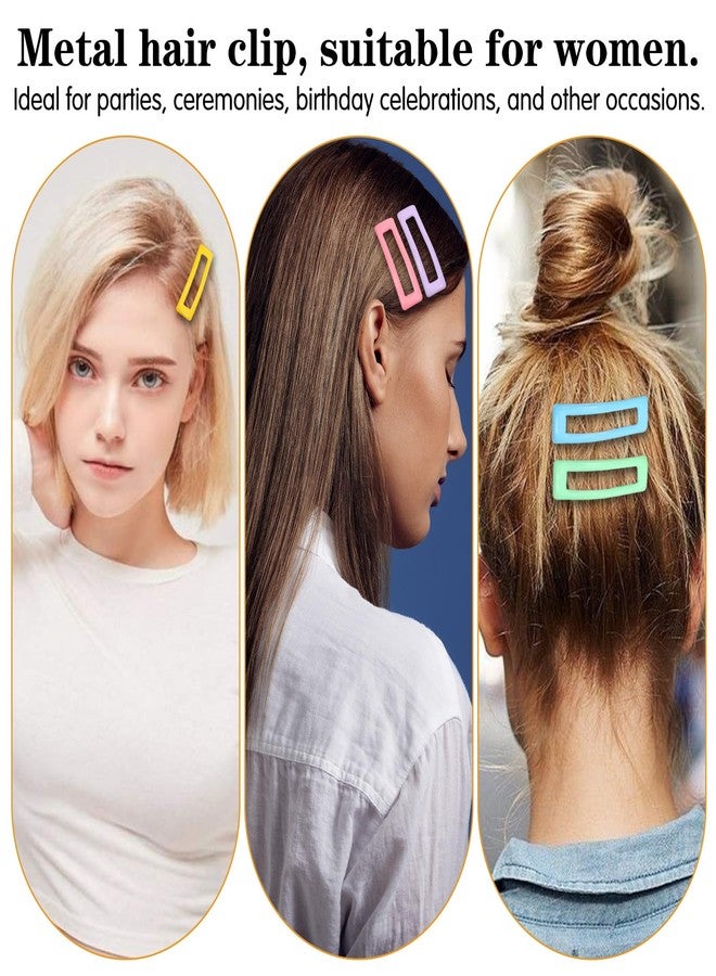 Xyembu 24 Pcs Snap Hair Clips, Hair Barrettes, Small Rectangle Barrettes for Women, Metal Snap Hair-Clips, Non Slips Hairpin, Hairs Accessories for Thick and Thin Fine Hairs (8 Colors, 2 x 0.55in) - Image 5