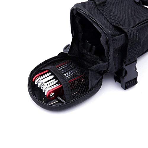 WOTOW Bike Repair Tool Kit & Bike Saddle Bag, 14 in 1 Bike Chain Tool Hex Key Wrench Maintain Accessories Multitool Set with Portable Under Seat Bag for Road Mountain Commuter Bicycle(Red) - Image 3