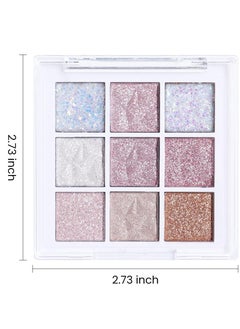 dikalu Pink Glitter Eye Shadow Palette Makeup,White Pink Purple Glitter Shimmer Sparkle Warm Pastel Eyeshadow Palette Colorful,Highly Pigmented Long Lasting Waterproof Naturing-Looking  - Image 5