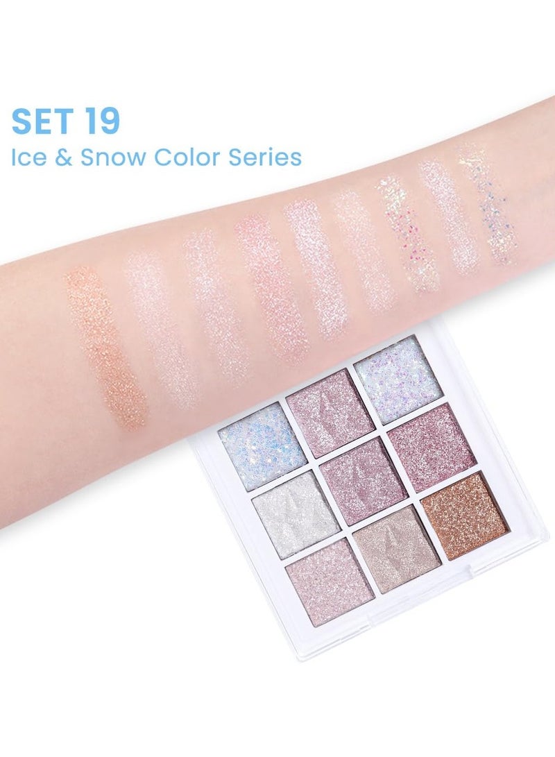 dikalu Pink Glitter Eye Shadow Palette Makeup,White Pink Purple Glitter Shimmer Sparkle Warm Pastel Eyeshadow Palette Colorful,Highly Pigmented Long Lasting Waterproof Naturing-Looking - Image 4