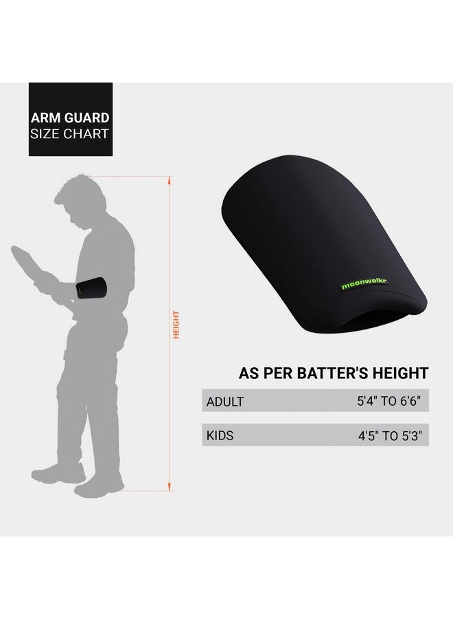 Moonwalkr Cricket Arm Guard Premium Protective Gear For Batter'S Height (4'5" - 5'3") Arm Guard Cricket For Men Cricket Accessories Lightweight & Comfortable Arm Guard For Safety (Black, Youth) - Image 2
