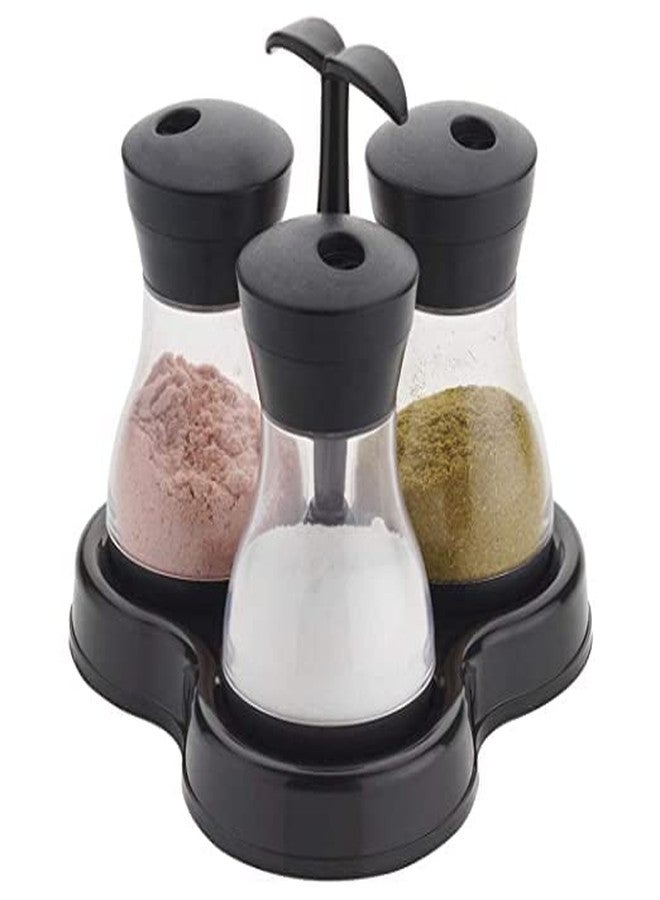 SHRUTI hruti Spice Storage Jars | Transparent Container with Air tight Black Metal Lid | Black Color | Perfect For Storage of Spices: Salt, Pepper, & Pickles | Set of 3 - Image 4