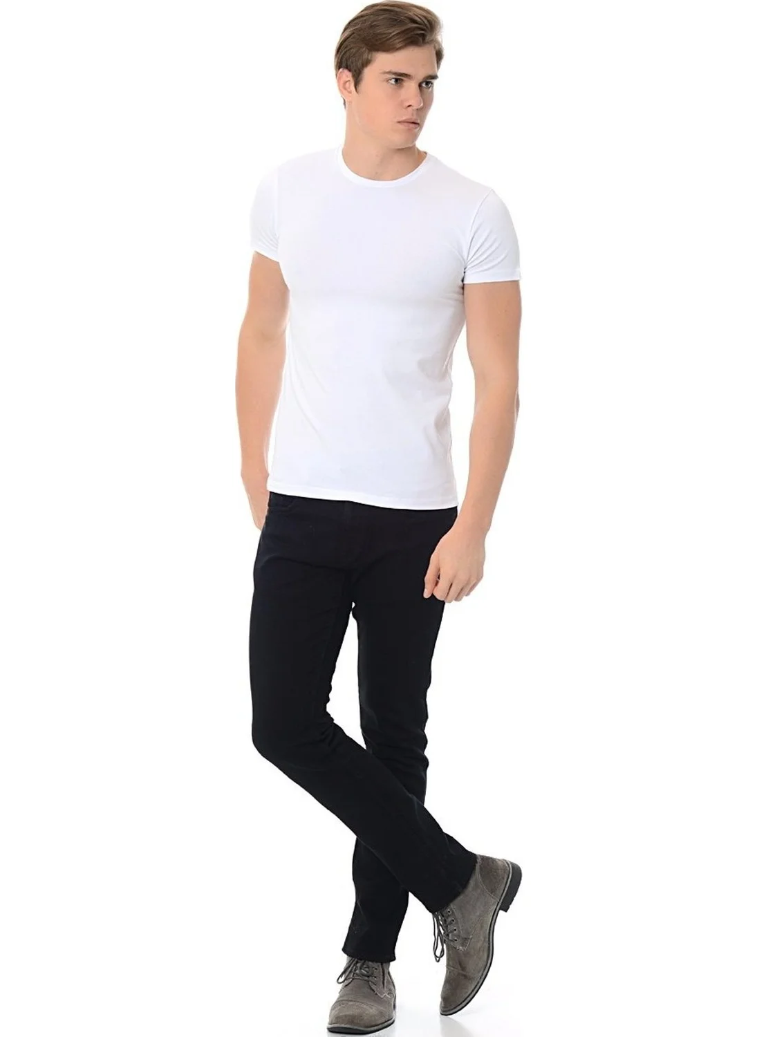 مافي Blue Men's White Basic T-Shirt 061747-620