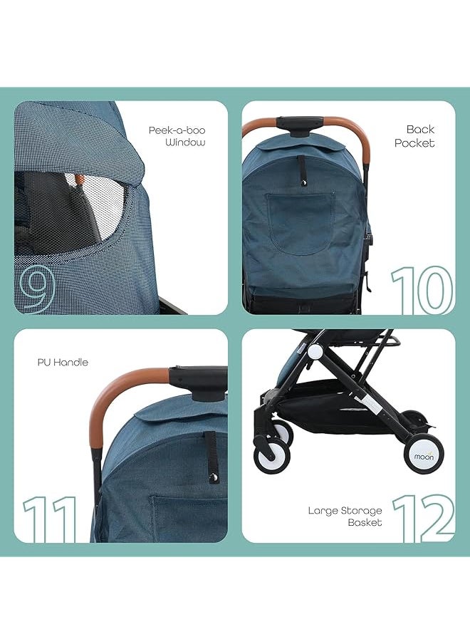 erorex Ritzi Cabin Stroller Black Blue Dots Mnnprmt28  - Image 5