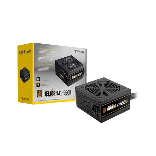 GAMDIAS مزود طاقة ألعاب GAMDIAS 550W، 80 بلس ATX برونزي 12V لأجهزة الكمبيوتر مع PFC نشط، هليوس M1-550B - Image 1
