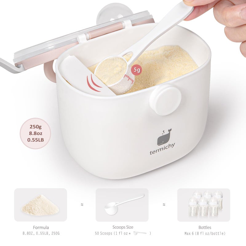 Termichy Baby Formula Dispenser, Portable Formula Dispenser Container with Scoop and Carry Handle for Travel Outdoor Activities for Baby Infant, 500ml - Image 2