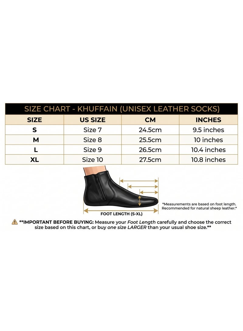 Shuyukh Genuine Sheepskin Leather Socks (Khuffain) for Men & Women – Premium Black Zipper Prayer Socks for Wudu, Masah & Tayammum | Thermal Winter Socks for Mosque & Travel - Image 5