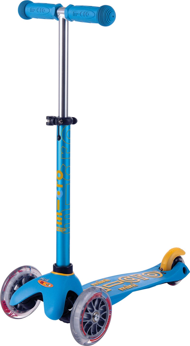 Micro Kickboard Mini Deluxe Three Wheeled LeantoSteer SwissDesigned Micro Scooter for Toddlers Children with Adjustable Handlebar for Ages 25 Ocean Blue