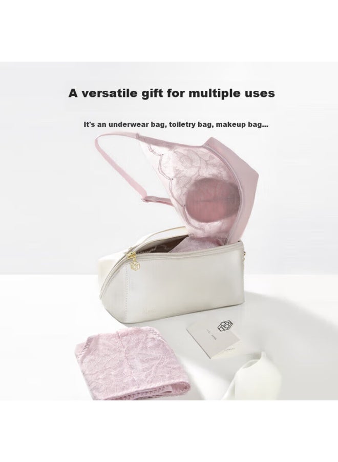 Aimer "oxygen Little Petals" Gift Box Thin Style Wire-free Lace Soft Support Bra And Panty Set - Image 4