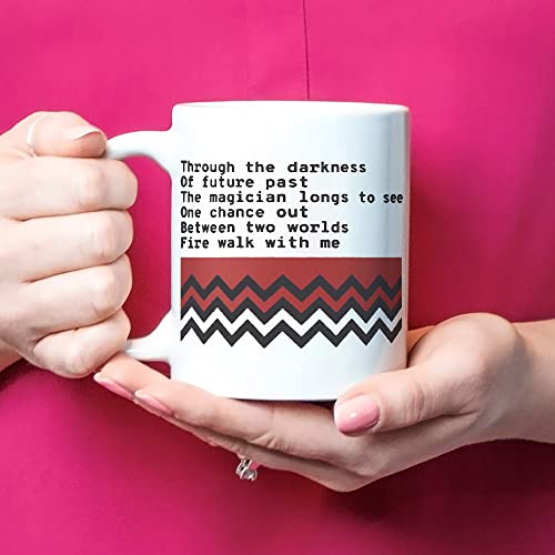 Fonhark - Fire Walk With Me - Complete Poem - Twin Peaks Coffee Mug, 11 Oz Novelty Coffee Mug/Cup, White - Image 4