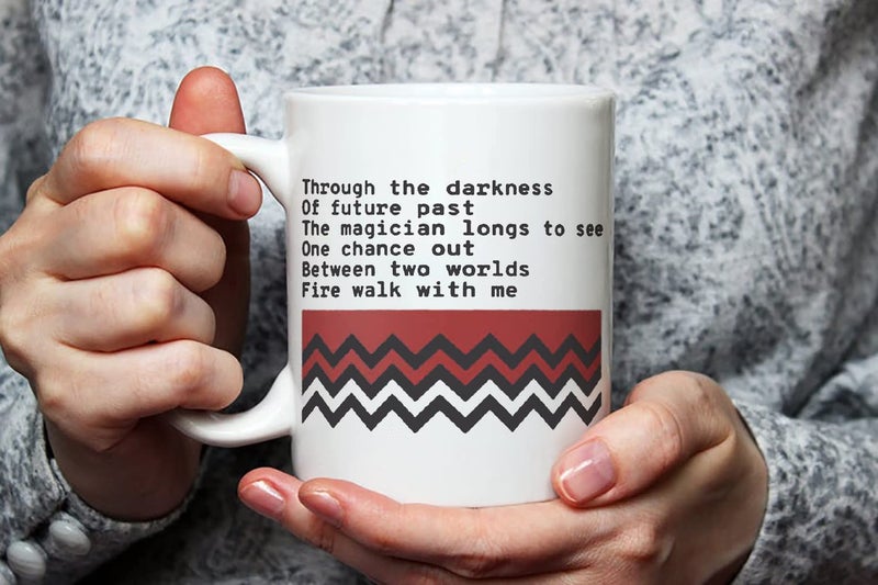 Fonhark - Fire Walk With Me - Complete Poem - Twin Peaks Coffee Mug, 11 Oz Novelty Coffee Mug/Cup, White - Image 3