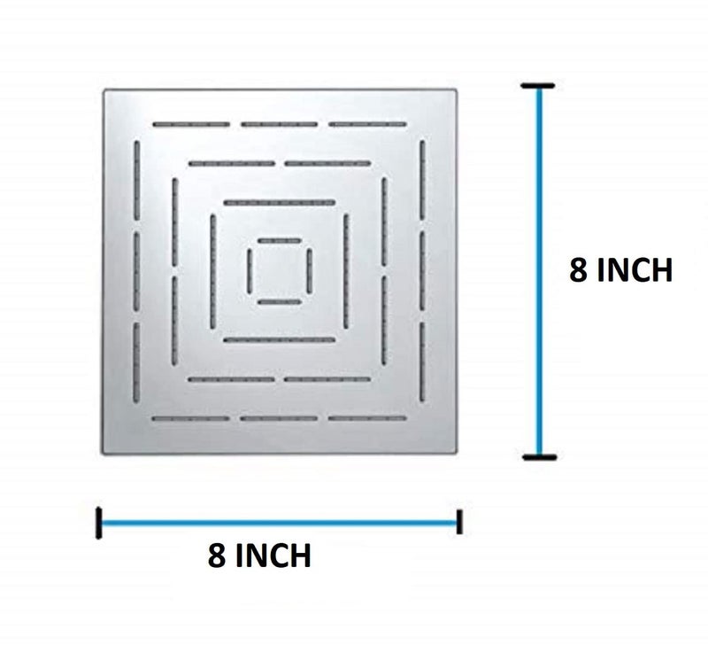 KYOTO (FOX) Wall Mounted CP Over Head Shower Stainless Steel 8"X8" inch Without Arm High Pressure Water Saving Filtered Adjustable Rainfal & Rain Spray Overhead Shower for Bathroom Accessories - Image 4