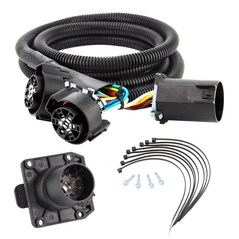 Truck Bed 7Foot 7Pin Trailer Wiring Harness Extension Compatible with Chevy Dodge Ford GMC Toyota Vehicles  Silverado 1500 2500 3500 Ram F150 250 350 Sierra Tundra  56070
