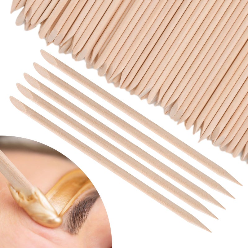 Ychelhr Wooden Wax Sticks Eyebrow Lip Nose Waxing Sticks Small Wax Spatulas Applicator Wood Craft Sticks for Hair Removal and Smooth Skin Spa and Home Usage - Image 1