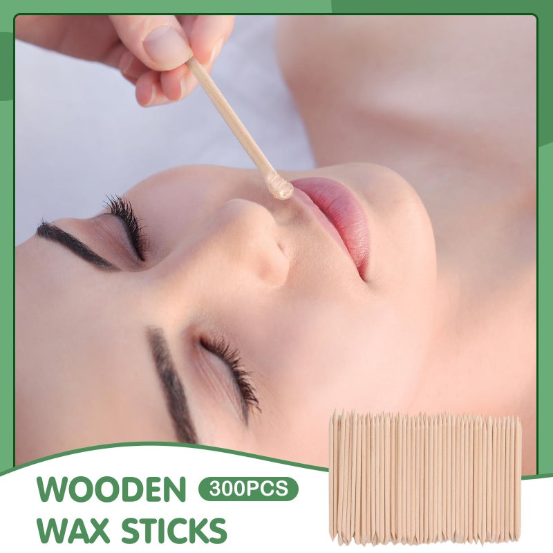 Ychelhr Wooden Wax Sticks Eyebrow Lip Nose Waxing Sticks Small Wax Spatulas Applicator Wood Craft Sticks for Hair Removal and Smooth Skin Spa and Home Usage - Image 2