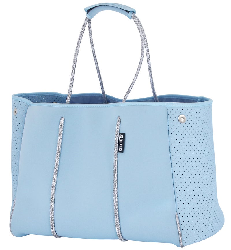 QOGiR Neoprene Multipurpose Beach Bag Tote with Inner Zipper Pocket (Light Blue, X-Large) - Image 1