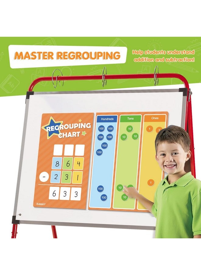 Eamay Regrouping Base Ten Place Value Manipulatives, Addition And Subtraction Math Manipulatives For 1St 2Nd 3Rd Grade Classroom Must Haves! Kit With Magnetic Dry Erase Board And Magnetic Chips. - Image 2
