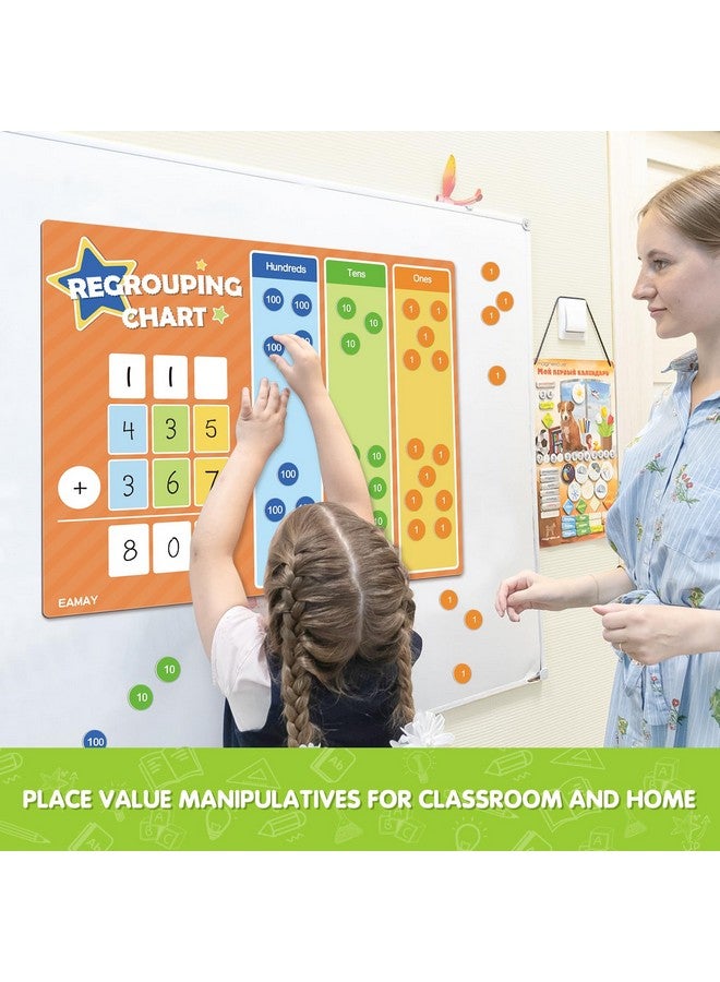 Eamay Regrouping Base Ten Place Value Manipulatives, Addition And Subtraction Math Manipulatives For 1St 2Nd 3Rd Grade Classroom Must Haves! Kit With Magnetic Dry Erase Board And Magnetic Chips. - Image 3