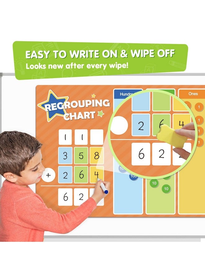 Eamay Regrouping Base Ten Place Value Manipulatives, Addition And Subtraction Math Manipulatives For 1St 2Nd 3Rd Grade Classroom Must Haves! Kit With Magnetic Dry Erase Board And Magnetic Chips. - Image 4