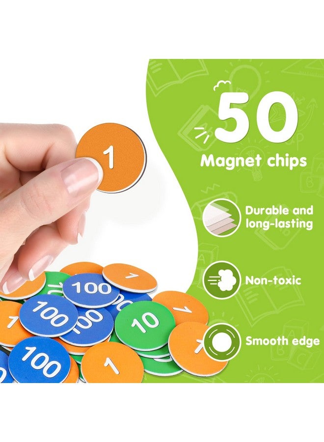 Eamay Regrouping Base Ten Place Value Manipulatives, Addition And Subtraction Math Manipulatives For 1St 2Nd 3Rd Grade Classroom Must Haves! Kit With Magnetic Dry Erase Board And Magnetic Chips. - Image 5