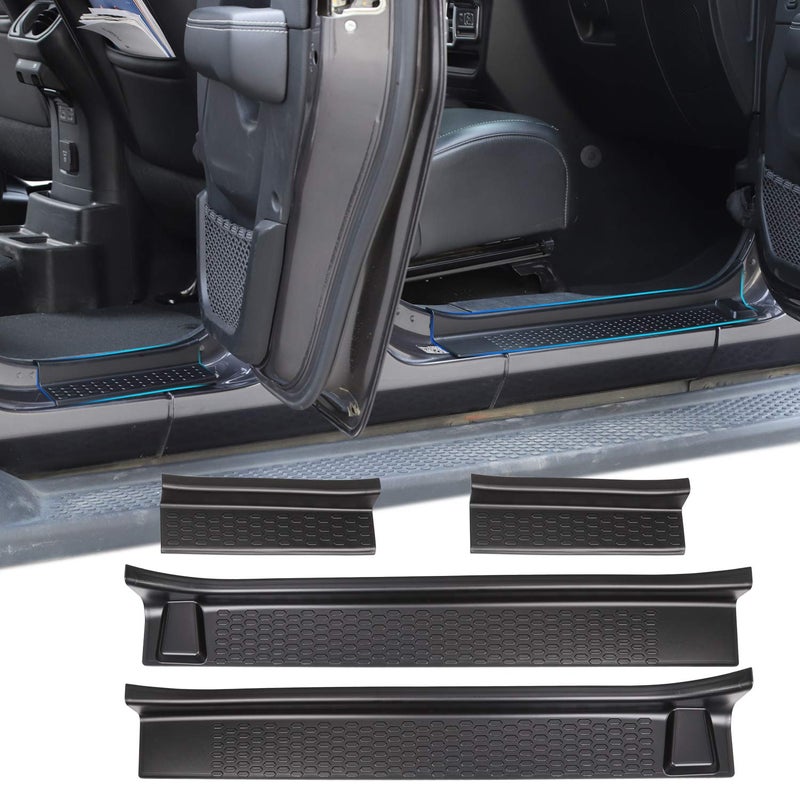 CheroCar Door Sill Guards Entry Scuff Plate Cover for 20182025 Jeep Wrangler JL JLU 20202025for Jeep Gladiator JT 20202025 Exterior Accessories 4pcsSet