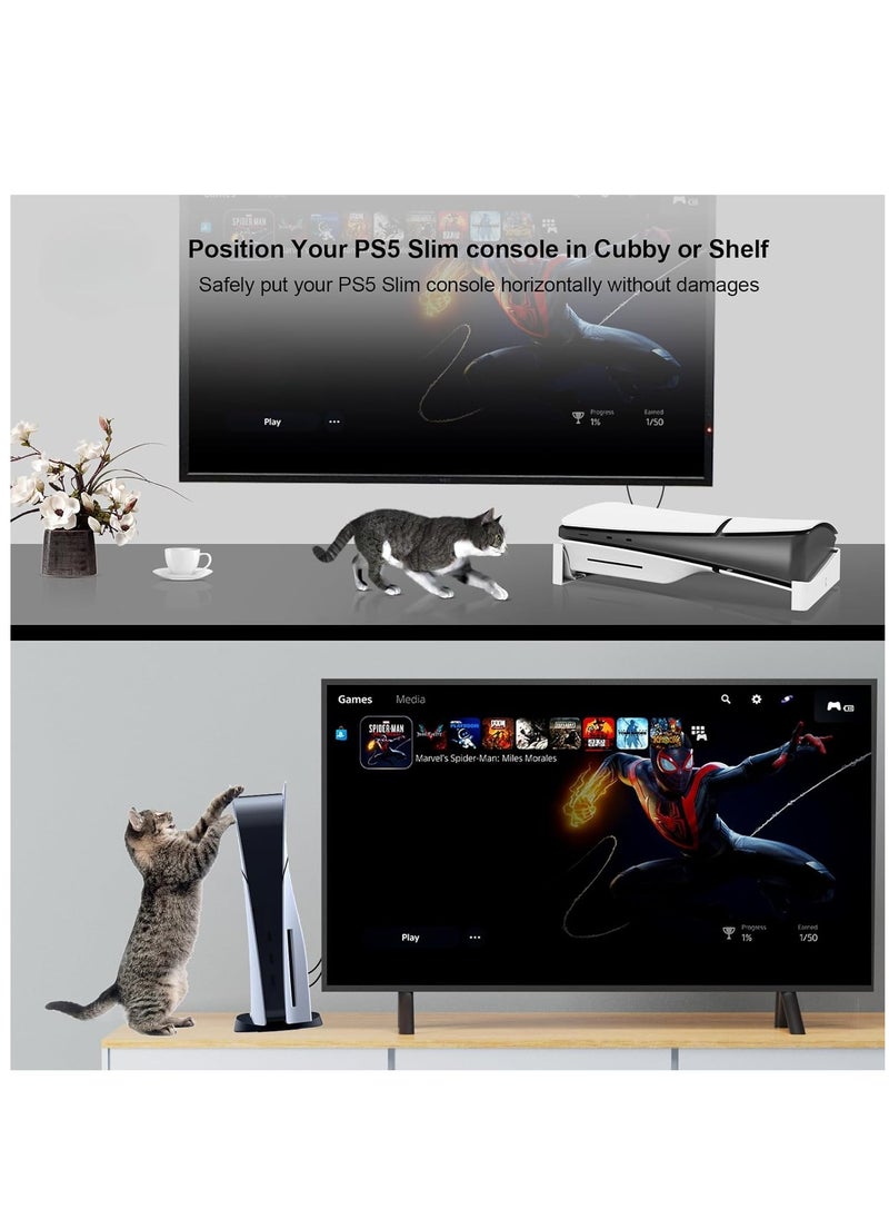 JYS حامل لوحدة التحكم الأفقية PS5 Slim متوافق مع قرص PlayStation 5 النحيف والإصدار الرقمي  - Image 5