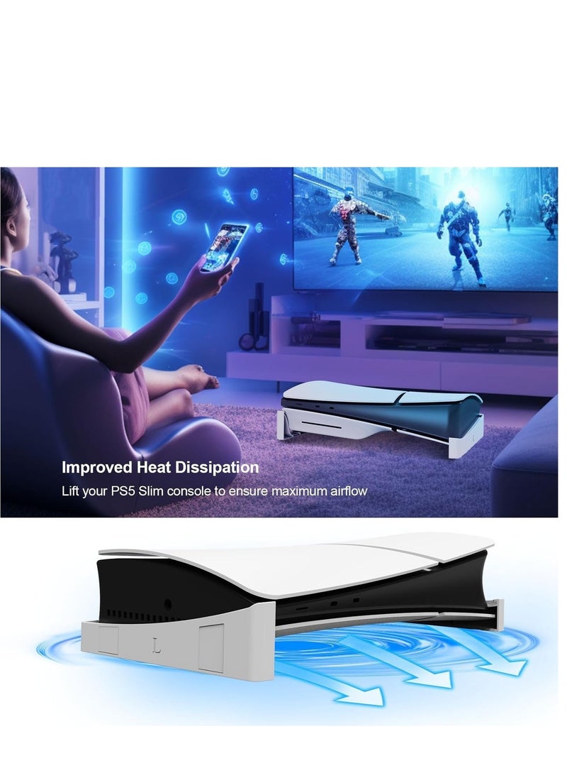 JYS حامل لوحدة التحكم الأفقية PS5 Slim متوافق مع قرص PlayStation 5 النحيف والإصدار الرقمي  - Image 4