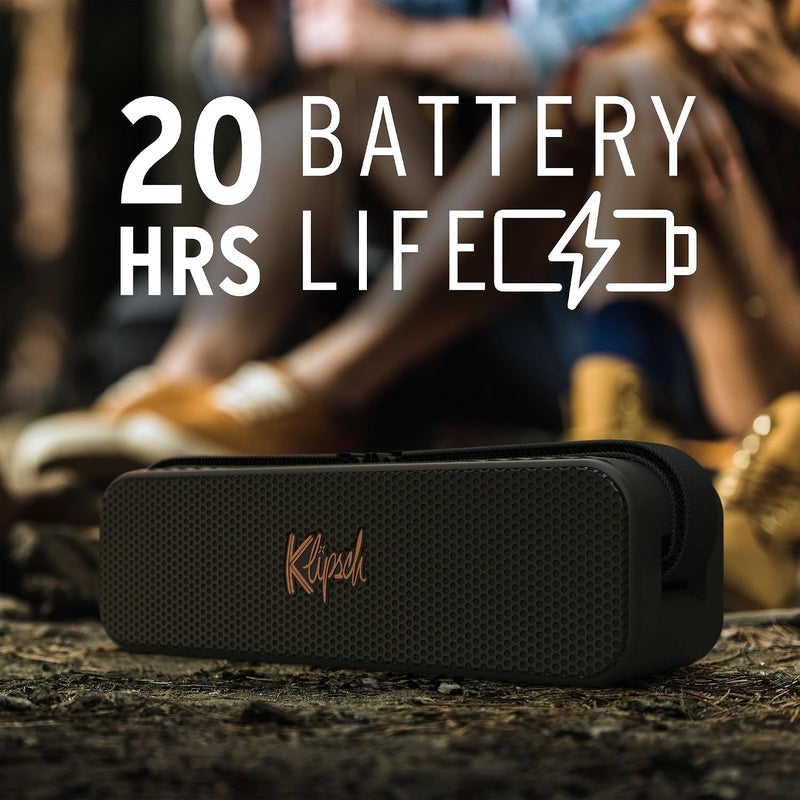 كليبشا Klipsch The Detroit Portable Bluetooth Speaker with dual 1" tweeters and 3" woofers, IP67 dust and waterproof rating, 20 hours of playtime for a premium live concert experience - Image 4