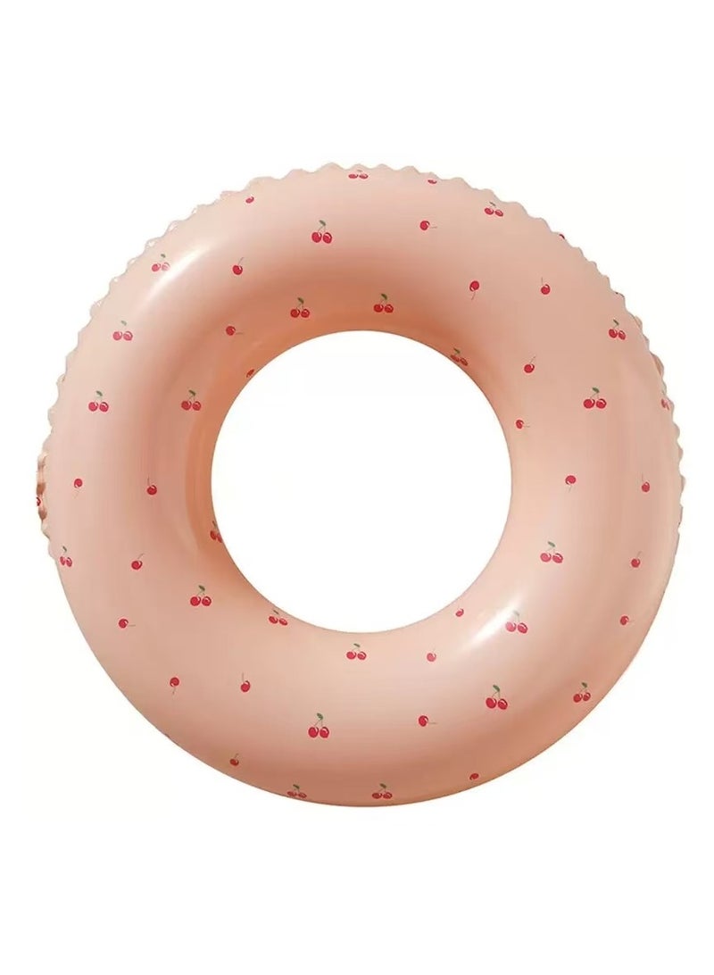 Goolsky INS Style Cherry Inflatable Swim Ring – 90cm Transparent PVC Pool Float for Adults & Teens  - Image 1