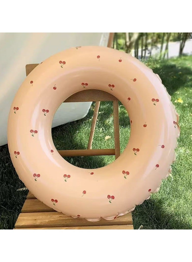 Goolsky INS Style Cherry Inflatable Swim Ring – 90cm Transparent PVC Pool Float for Adults & Teens  - Image 2