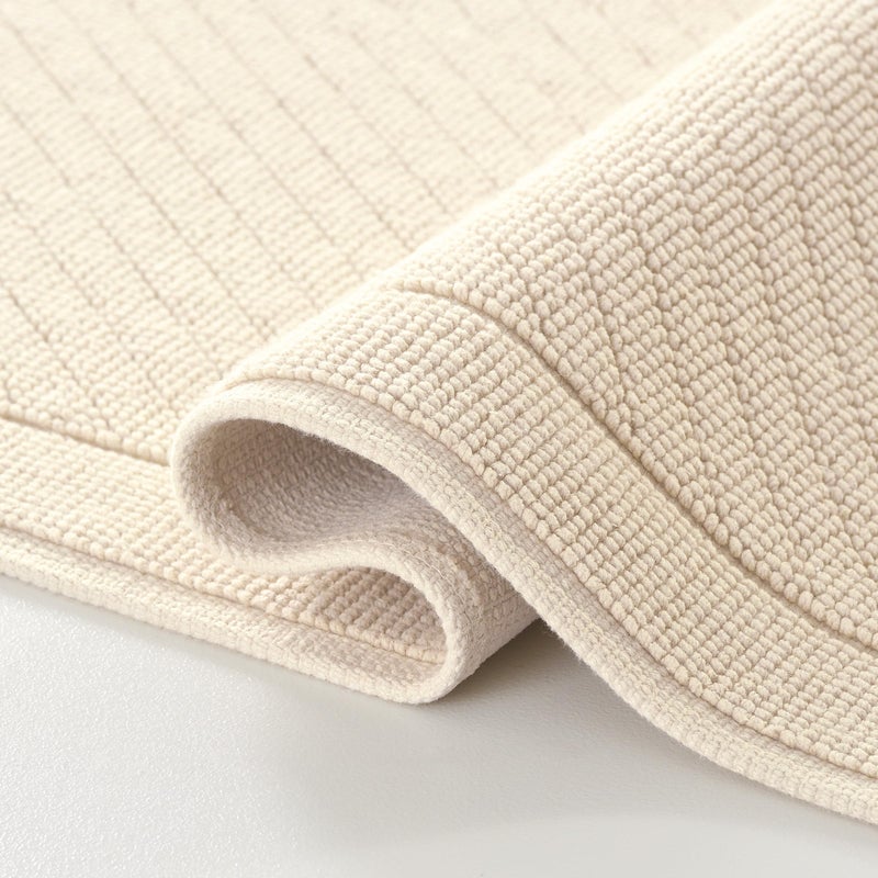 Arkwright 100 Cotton Bathroom Rug  High Absorbent Stylish Textured Woven Design Bath Mat Slip Resistant Backing for Shower and Bathtub Floor 24x36 in  Beige