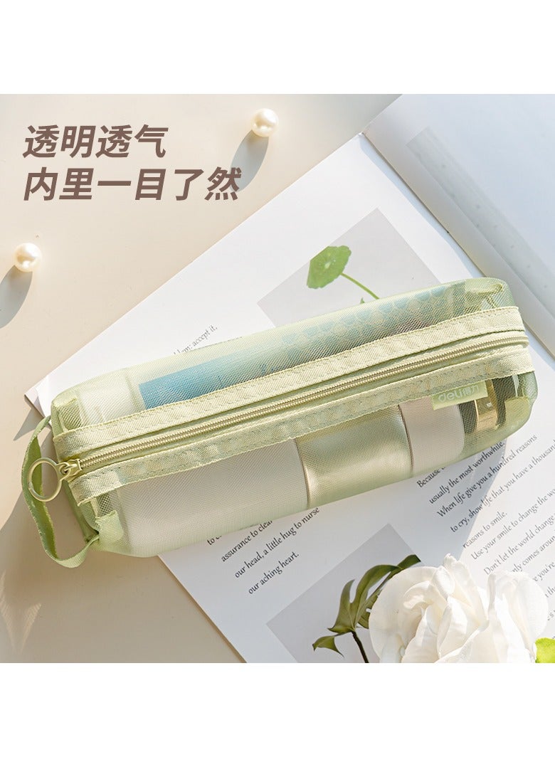Deli BA168 Mesh Zipper Pencil Case, Portable Stationery Bag 1 piece, Random Color, Durable and Breathable Pen Pouch, Assorted Colors, 225×70×70mm - Image 4