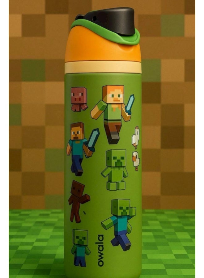 Owala X Minecraft 32oz FreeSip 710 Insulated Stainless Steel Water Bottle with Straw – Limited Edition Neon，Insulated Water Bottle Keep Cold 24H, Leak-Proof - Image 4
