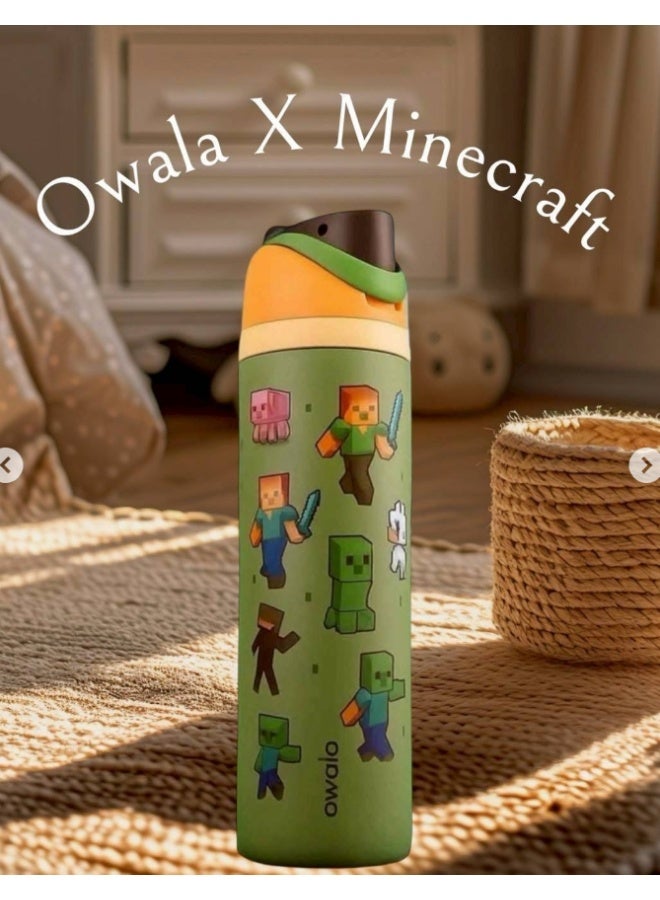 Owala X Minecraft 32oz FreeSip 710 Insulated Stainless Steel Water Bottle with Straw – Limited Edition Neon，Insulated Water Bottle Keep Cold 24H, Leak-Proof - Image 3
