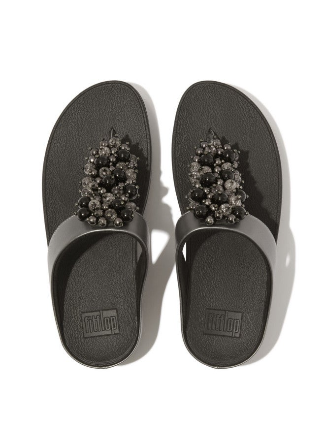 FitFlop 049-790 FITFLOP Ladies Sandals HI9-B06 Fino Bauble-Bead Toe-Post Sandals - Platino - Image 2