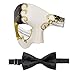 HyperFun Masquerade Mask for Men Phantom of the Opera Half Face Mask with Bowtie Vintage Venetian Masks for CostumeTheme Parties Black Gold Knight - Image 3