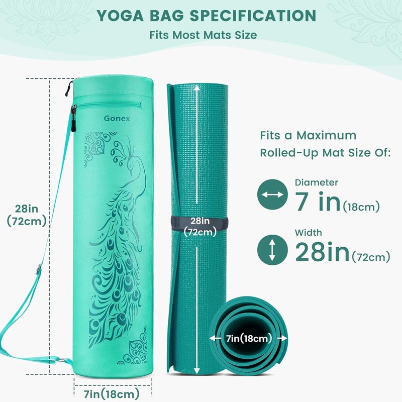 Gonex Yoga Mat Bag, Yoga Mat Carrier Full-Zip Exercise Yoga Mat Carry Bag for Women Men with 2 Multi-Functional Storage Cargo Pockets Extra Wide Adjustable Shoulder Strap - Image 4
