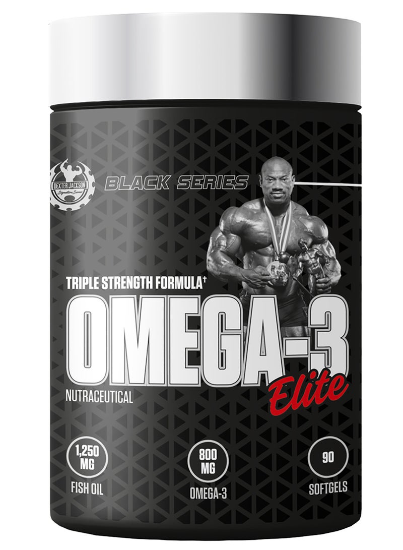 DEXTER JACKSON Black Series Omega-3 Elite 1250 mg Triple Strength Fish Oil - 90 Softgels - Image 1