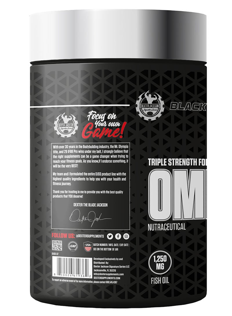 DEXTER JACKSON Black Series Omega-3 Elite 1250 mg Triple Strength Fish Oil - 90 Softgels - Image 2