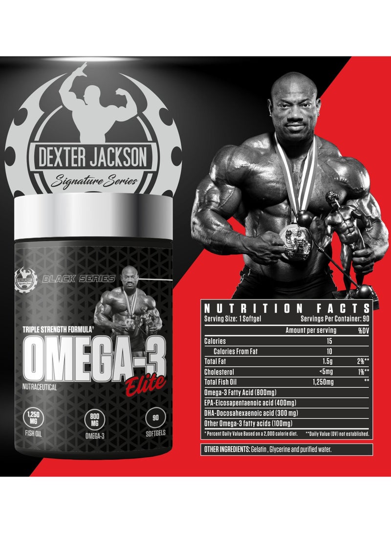 DEXTER JACKSON Black Series Omega-3 Elite 1250 mg Triple Strength Fish Oil - 90 Softgels - Image 5