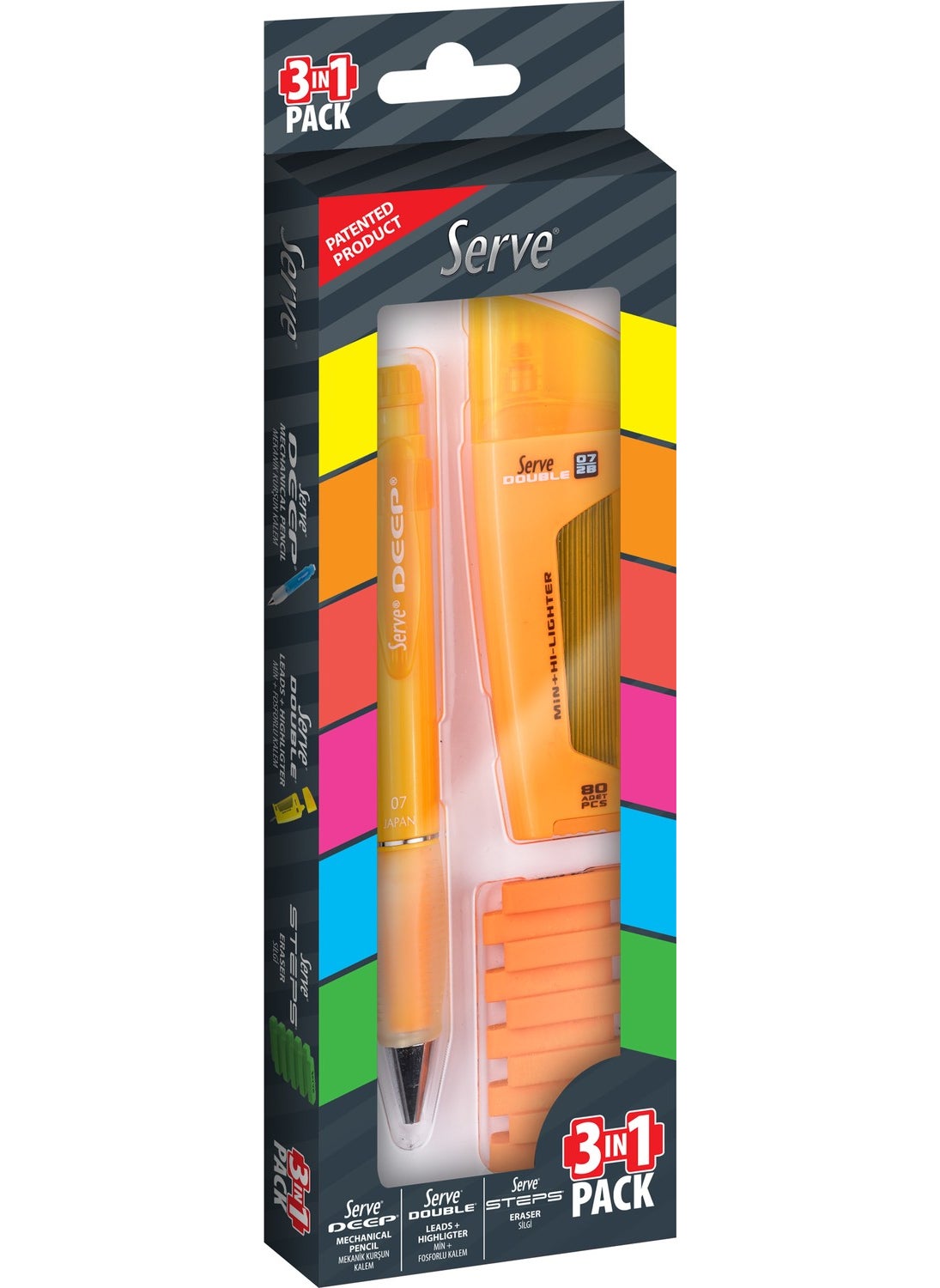 Serve Deep Double Steps Set of 3 Orange  - Image 1