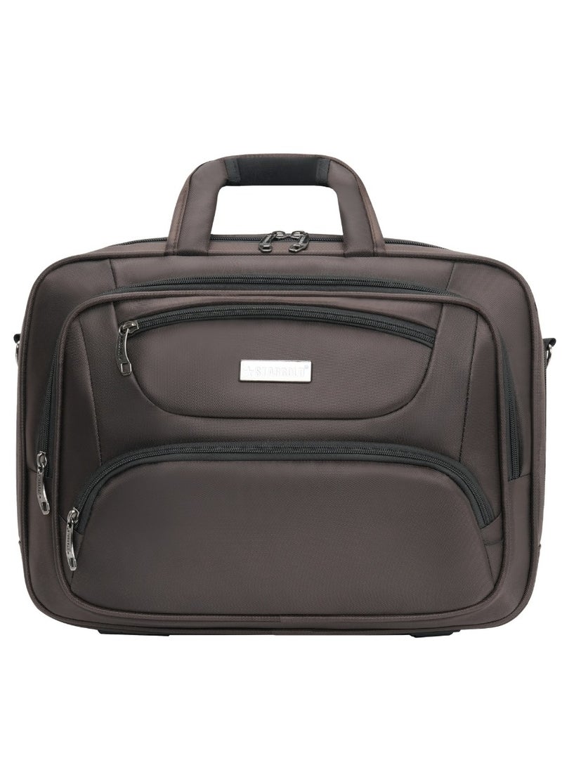 Stargold Laptop Bag, Premium 15.6" Business Briefcase With Multiple Compartments, Padded Shoulder Strap, And Water-Resistant Material, Brown  - Image 1