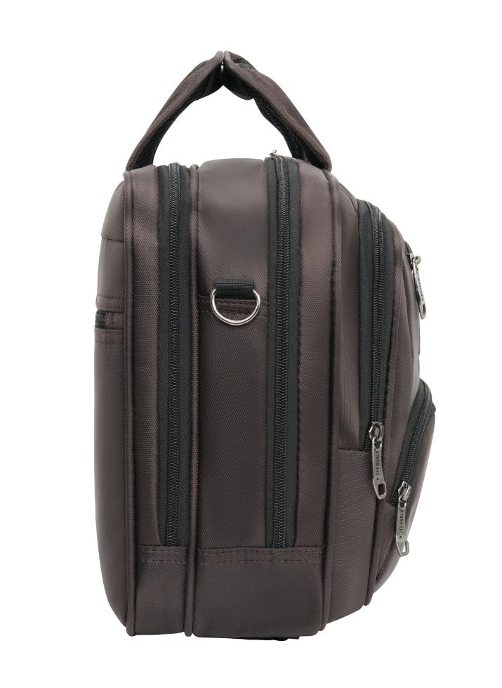 Stargold Laptop Bag, Premium 15.6" Business Briefcase With Multiple Compartments, Padded Shoulder Strap, And Water-Resistant Material, Brown  - Image 4
