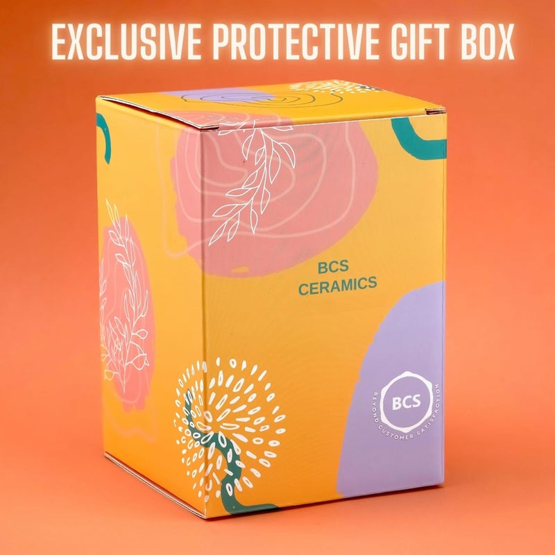 BCS 6 Oz Cappuccino Cups Set of 2 Ceramic Coffee  Tea Mugs Colorful Handmade Cups Dishwasher  Microwave Safe Ceramic Mugs 3 Inches Blue  Red - Image 5