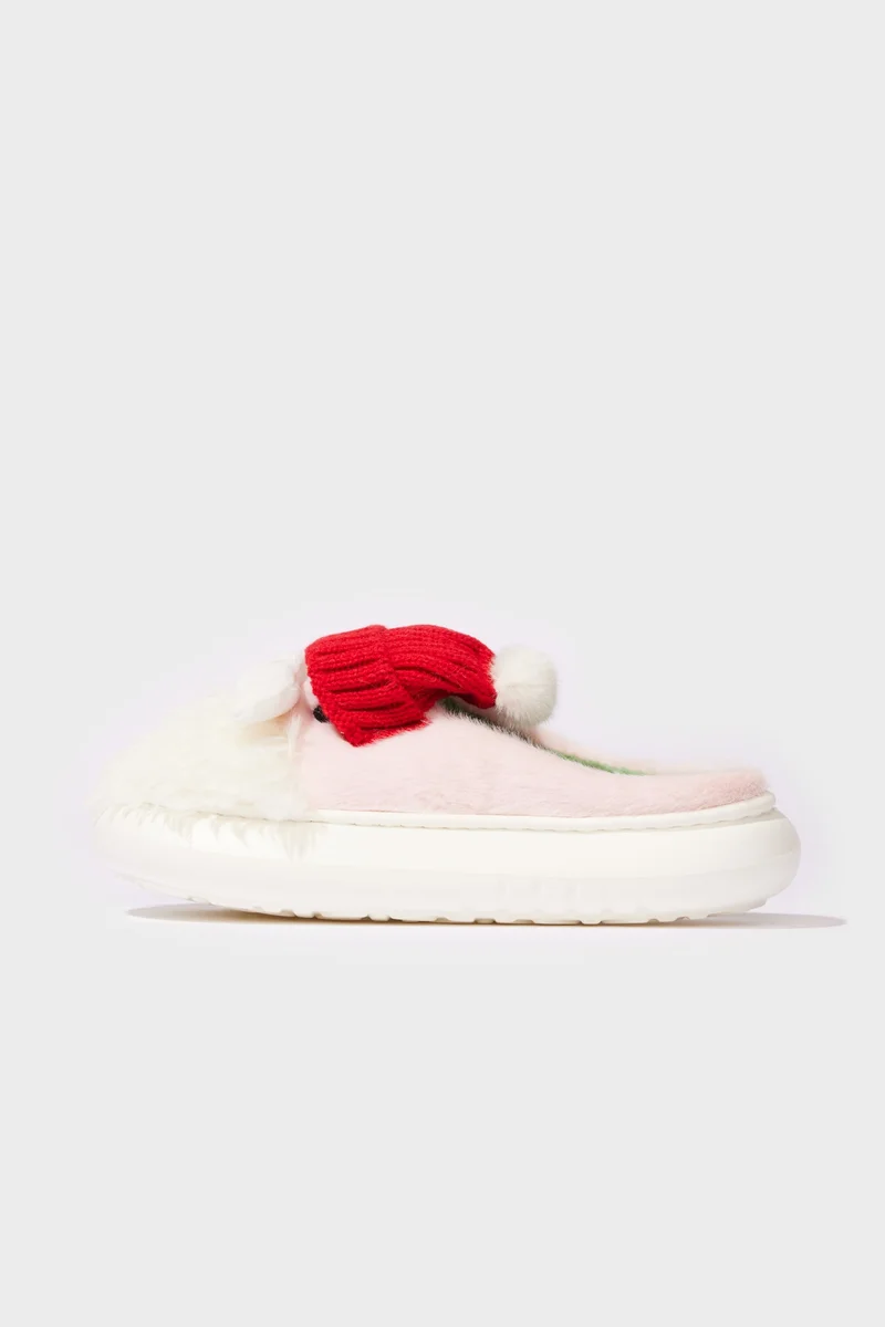 Defacto  Woman Christmas Themed Flat Sole Home Slippers for Women | Best Price UAE