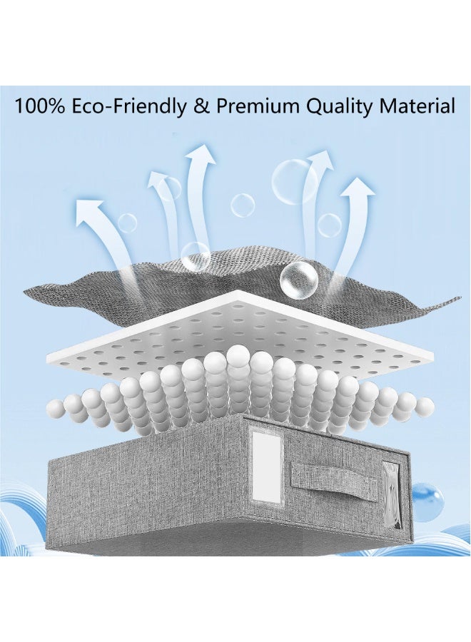 3-Pack Foldable Closet Organizer with Clear Window & Handles, Extra Large Storage for King, Queen Comforters, Blankets, Bed sheets, Under Bed Storage, Sheet Organizer (Grey, MY023) - Image 5